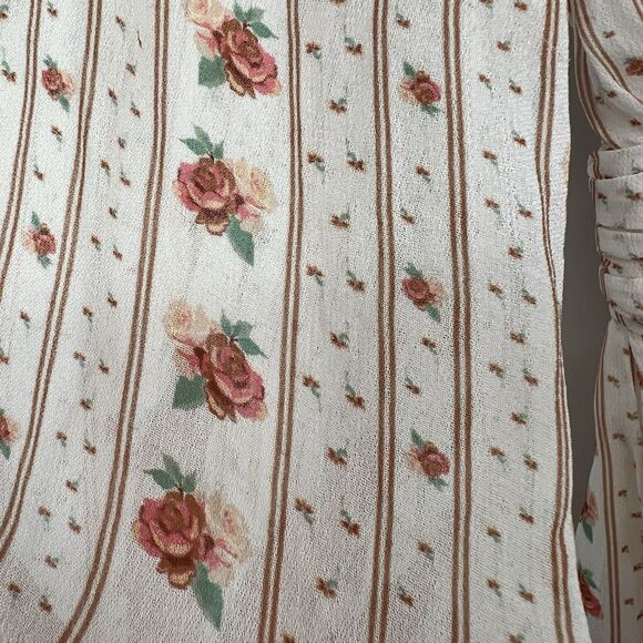 Anthropologie Let Me Be Mock Neck Sheerf Long Sleeve Mini Dress XS Cottagecore - Picture 8 of 16